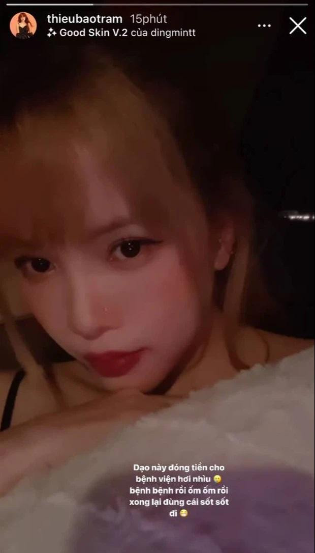 Bức ảnh Thiều Bảo Trâm thông báo về tình hình sức khỏe của bản thân. Bức ảnh Thiều Bảo Trâm thông báo về tình hình sức khỏe của bản thân.