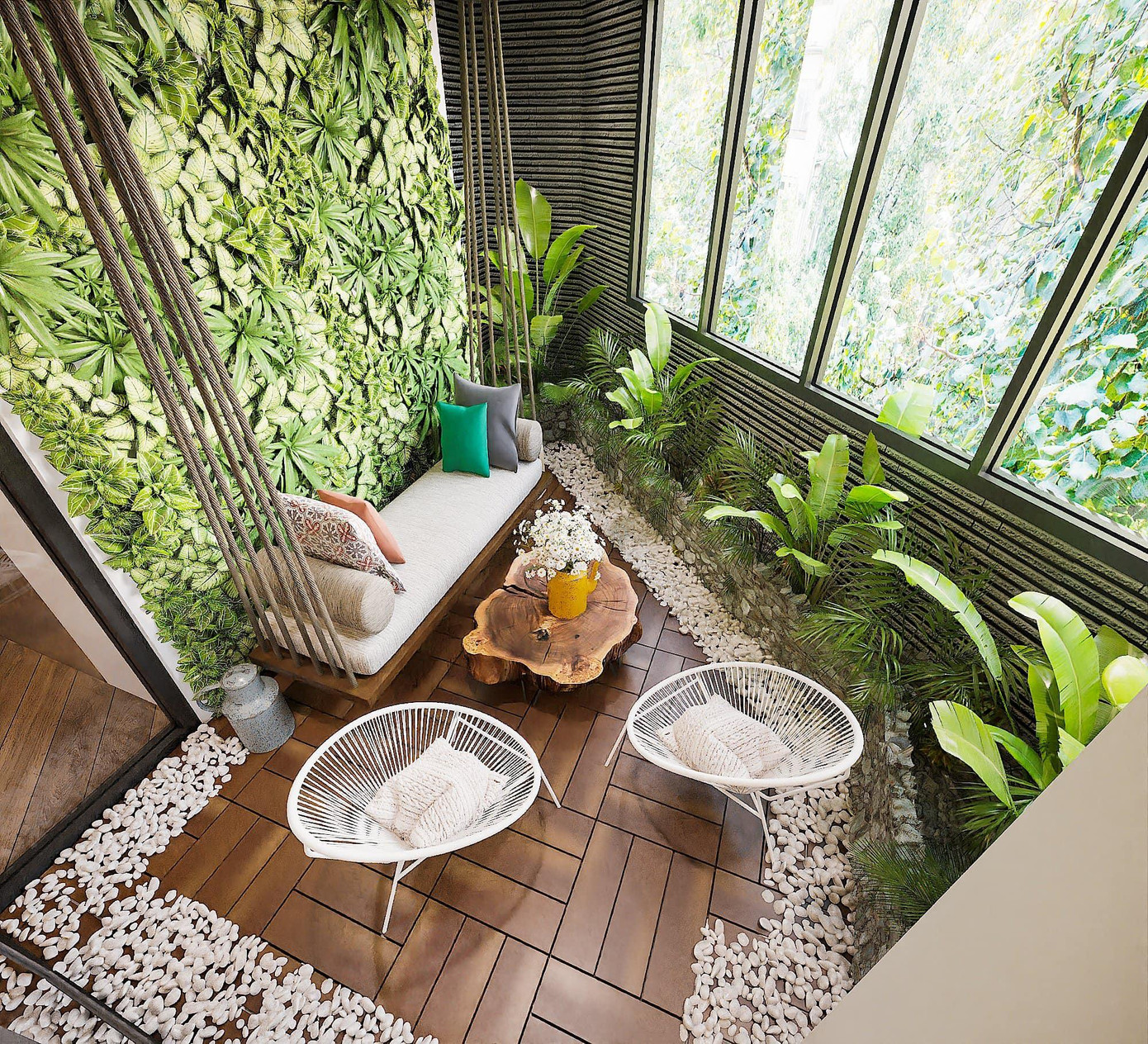 Góc vườn thư giãn của nhà Hồng Đăng là nơi được khán giả yêu nhất. Tại đây, tuy chỉ là góc nhỏ nhưng anh cùng vợ thiết kế nhiều cây xanh, sỏi đá tạo cảm giác thoáng đãng, thích hợp để nghỉ ngơi. Góc vườn thư giãn của nhà Hồng Đăng là nơi được khán giả yêu nhất. Tại đây, tuy chỉ là góc nhỏ nhưng anh cùng vợ thiết kế nhiều cây xanh, sỏi đá tạo cảm giác thoáng đãng, thích hợp để nghỉ ngơi.