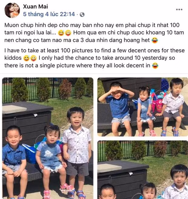 Mới đây, ca sĩ nhí Xuân Mai tung loạt ảnh các con vô cùng dễ thương "gây sốt" cộng đồng mạng. Mới đây, ca sĩ nhí Xuân Mai tung loạt ảnh các con vô cùng dễ thương "gây sốt" cộng đồng mạng.