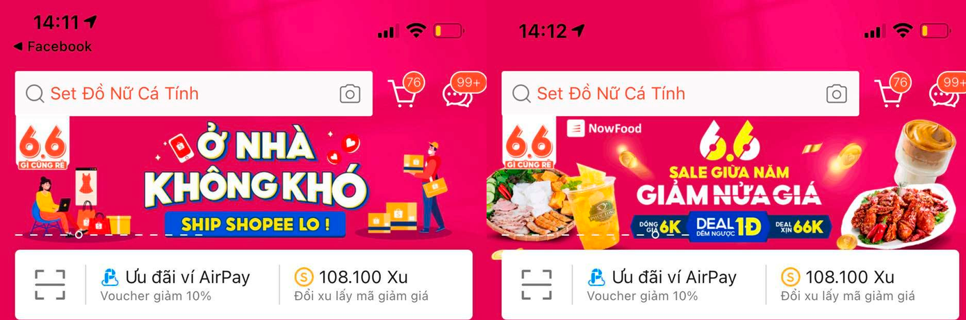 Hình ảnh quảng cáo mới nhất của Shopee về chiến dịch Sale 6.6.