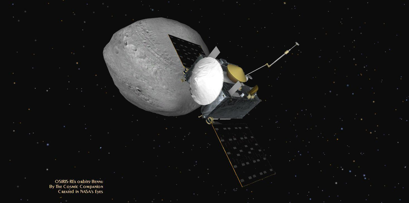 Ảnh minh họa tàu thăm dò OSIRIS-Rex của NASA tiếp cận tiểu hành tinh Bennu