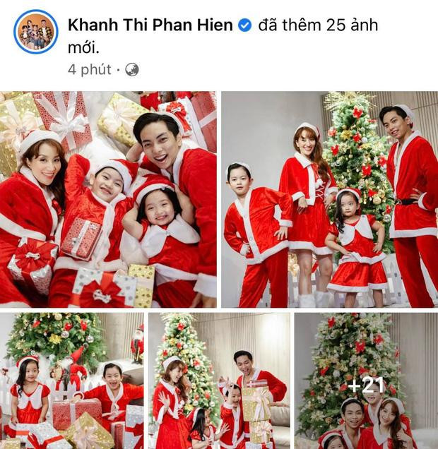 Khánh Thi - Phan Hiển cùng các con diện trang phục hóa trang đón Giáng sinh.
