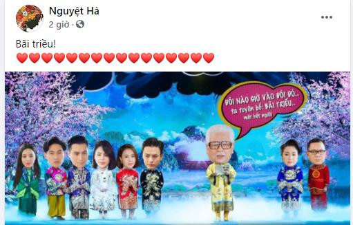 Trên trang cá nhân, NSND Thu Hà chia sẻ ngắn gọn cùng loạt hình trái tim yêu thương &quot;Bãi triều!&quot;.