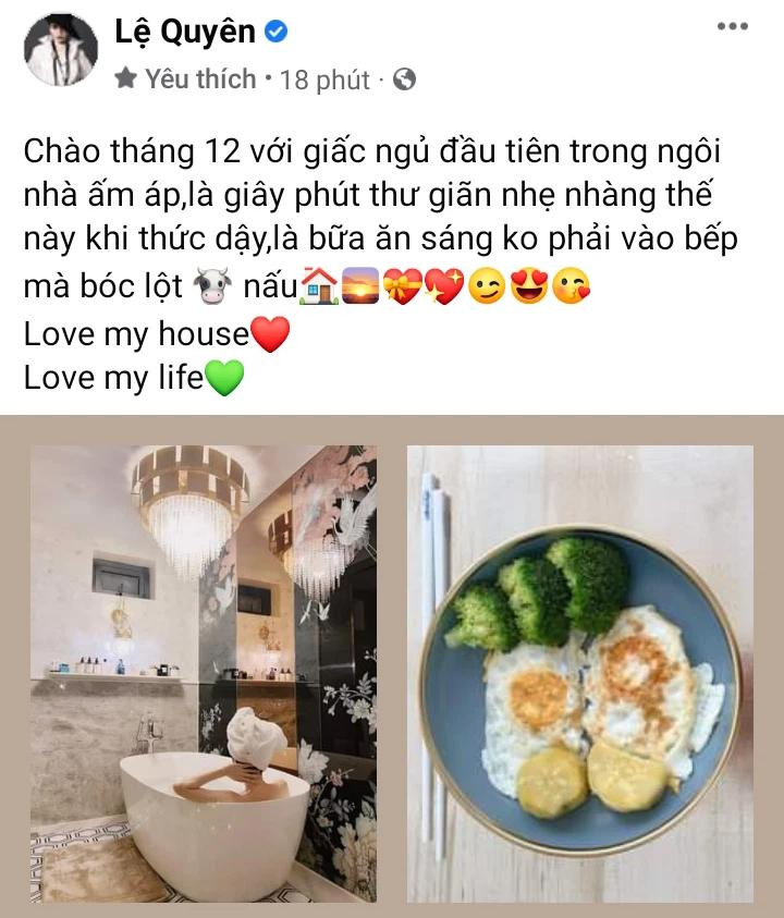 Lệ Quyên check - in nhà mới, tận hưởng "giấc ngủ đầu tiên trong ngôi nhà ấm áp." Lệ Quyên check - in nhà mới, tận hưởng "giấc ngủ đầu tiên trong ngôi nhà ấm áp."