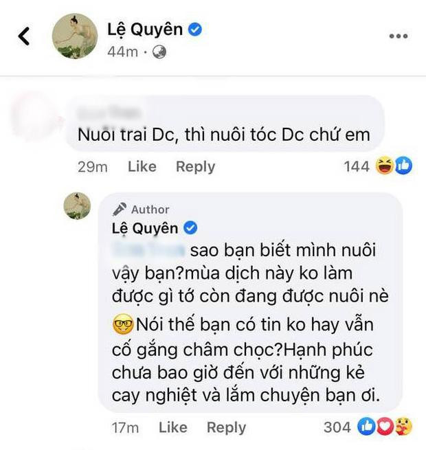 Lệ Quyên phản ứng gay gắt khi thấy anfi fan bình luận &quot;cà khịa&quot;.