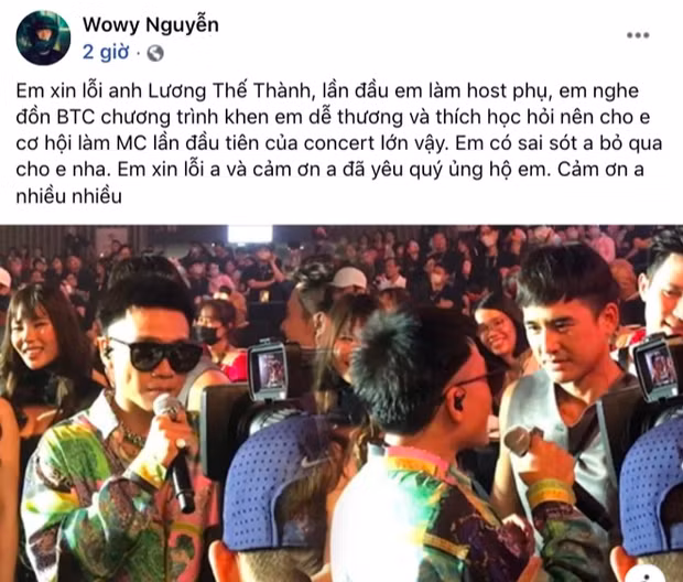 Wowy lần đầu đảm nhiệm vai trò MC để phỏng vấn cảm xúc của dàn khách mời đặc biệt. Tuy nhiên, tại đây, Wowy gặp phải sự cố khi nhận nhầm Lương Thế Thành là Trương Thế Vinh. Ngay sau đó, anh đã lên tiếng xin lỗi trên trang cá nhân.