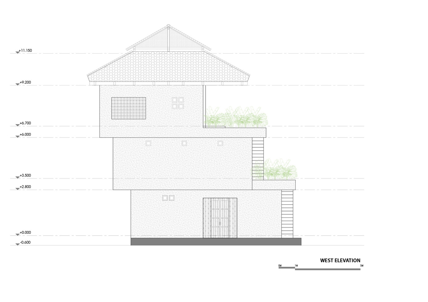 Từ mong muốn của gia chủ, các kiến trúc sư (KTS) sử dụng một vài hệ thống cửa và mái nhà bằng gỗ truyền thống để giữ cho hệ thống thông gió tốt và ngăn chặn bức xạ mặt trời.