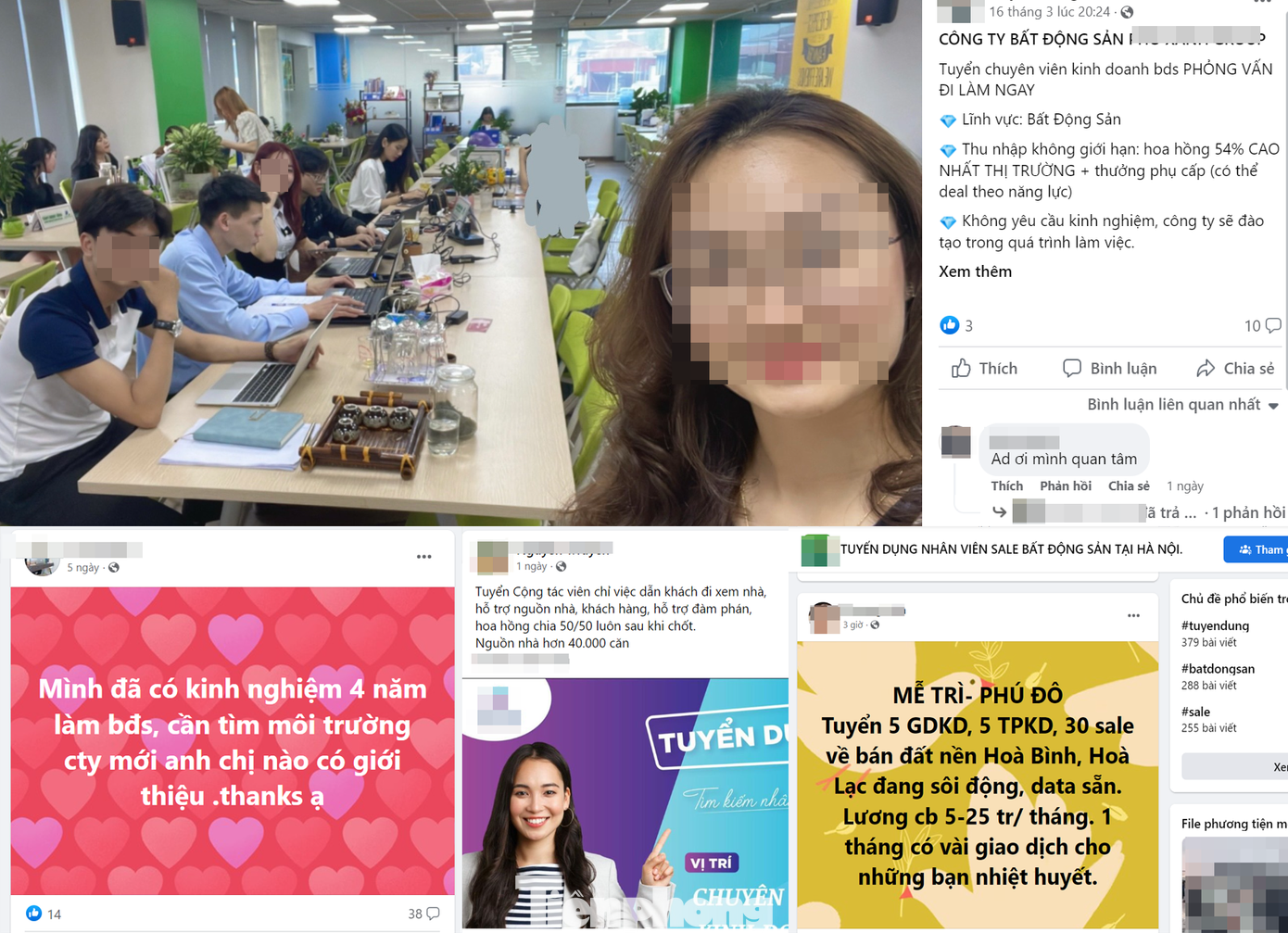 Thông tin tuyển dụng nhân viên BĐS đi làm trở lại sau Nghị quyết 33 xuất hiện với tần suất ngày càng tăng (Ảnh: Lộc Liên) Thông tin tuyển dụng nhân viên BĐS đi làm trở lại sau Nghị quyết 33 xuất hiện với tần suất ngày càng tăng (Ảnh: Lộc Liên)