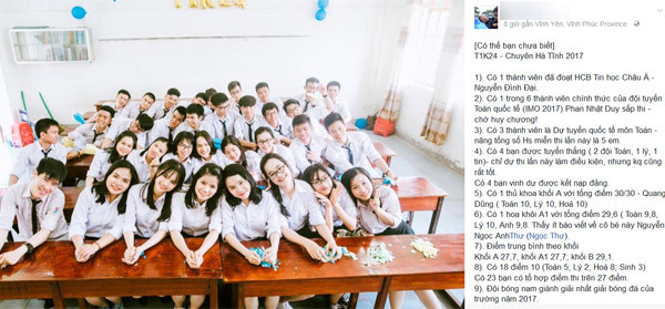 Lớp học có 1 thủ khoa khối A 30 điểm, 27 học sinh còn lại đều trên 27 điểm ảnh 1