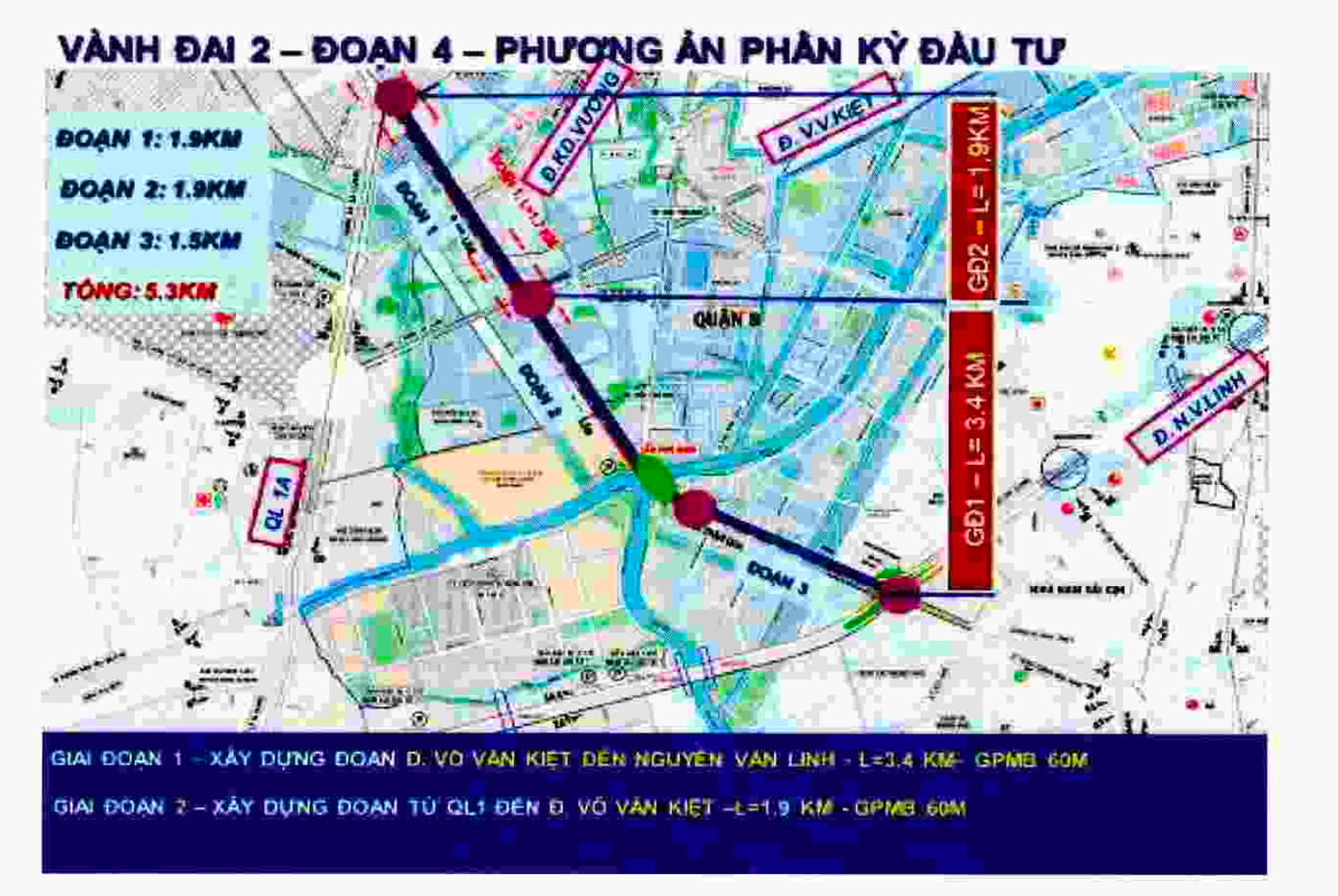 Phương án phân kỳ đầu tư đoạn 4 Vành đai 2 TPHCM. Phương án phân kỳ đầu tư đoạn 4 Vành đai 2 TPHCM.