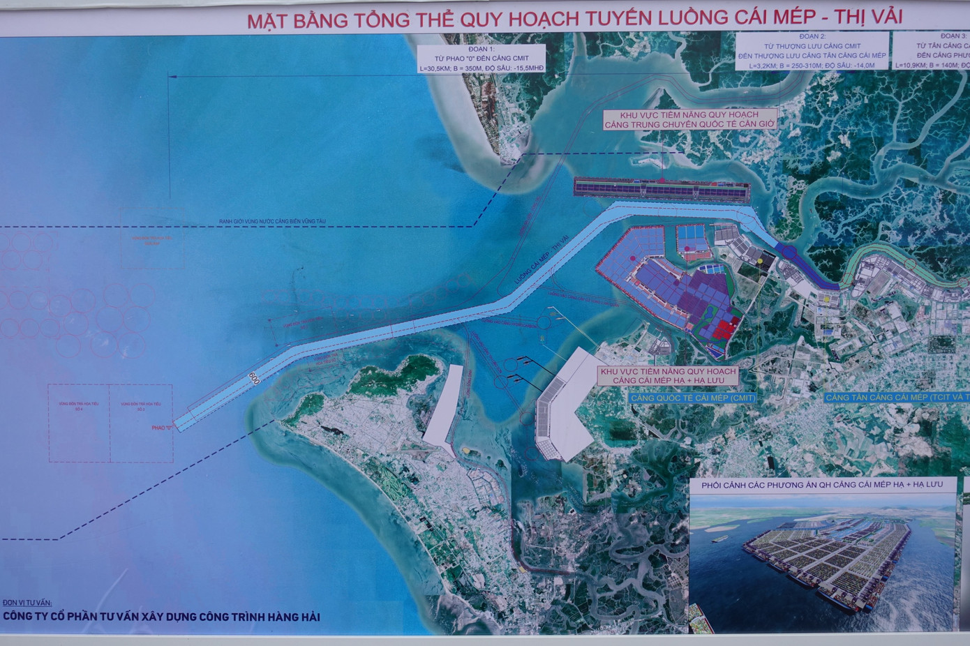 Mặt bằng tổng thể quy hoạch luồng tuyến Cái Mép - Thị Vải.