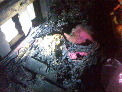 Ngôi nhà bị thiêu rụi