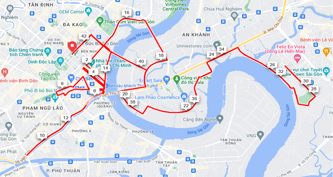 Cự ly 42,195km. Cự ly 42,195km.