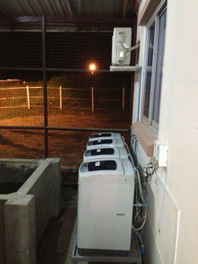 Mỗi khu nhà có khu vực giặt đồ riêng. Ảnh: FB. Mỗi khu nhà có khu vực giặt đồ riêng. Ảnh: FB