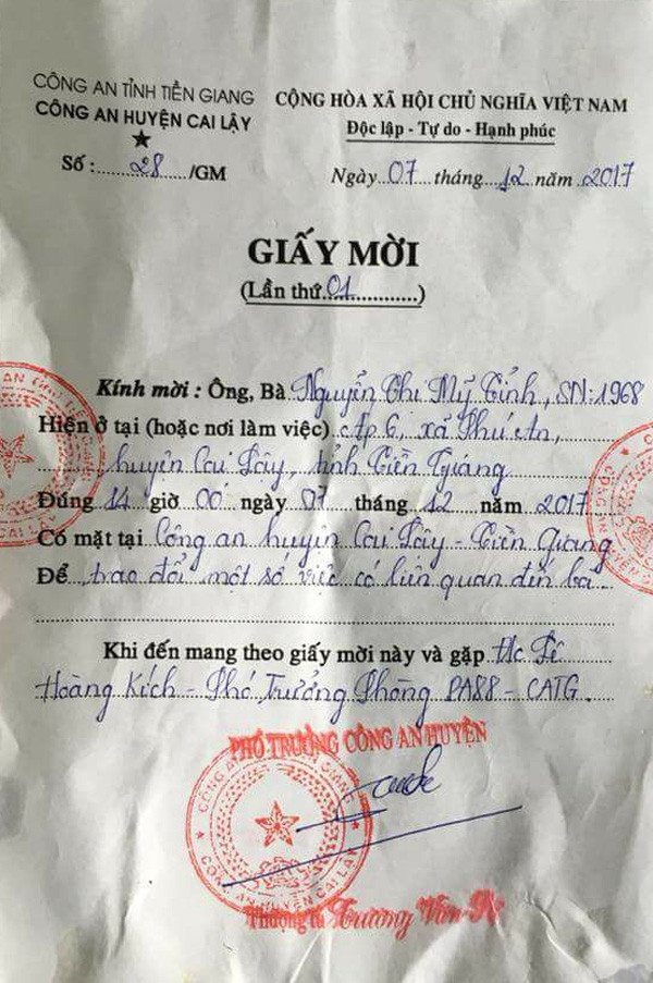 Công an mời chủ quán Bà Tám BOT Cai Lậy làm việc ảnh 1