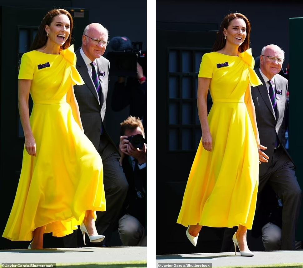 Hôm thứ Bảy (9/7), Công nương Kate đến xem trận chung kết nữ trong khuôn khổ Giải Vô địch Wimbledon - giải đấu quần vợt lâu đời và có uy tín nhất trên thế giới - tại All England Club ở Wimbledon, London (Anh).