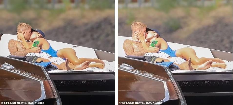 Cặp đôi quấn quýt không rời trong suốt ngày đi chơi. Paparazzi còn chụp được nhiều khoảnh khắc "tình bể bình" như hôn môi hay ôm ấp.