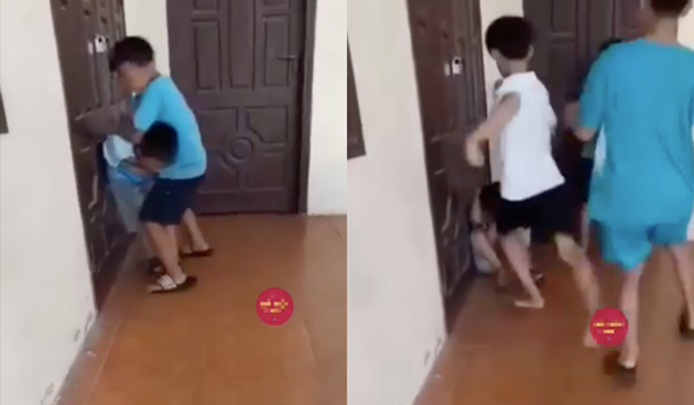 Hình ảnh một học sinh ở Hà Nội bị đánh hội đồng được đăng tải trên mạng xã hội.