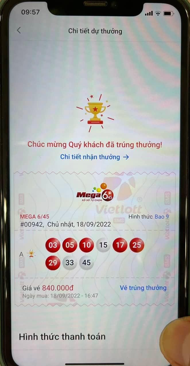 Hình ảnh màn hình thông báo trúng thưởng Jackpot
