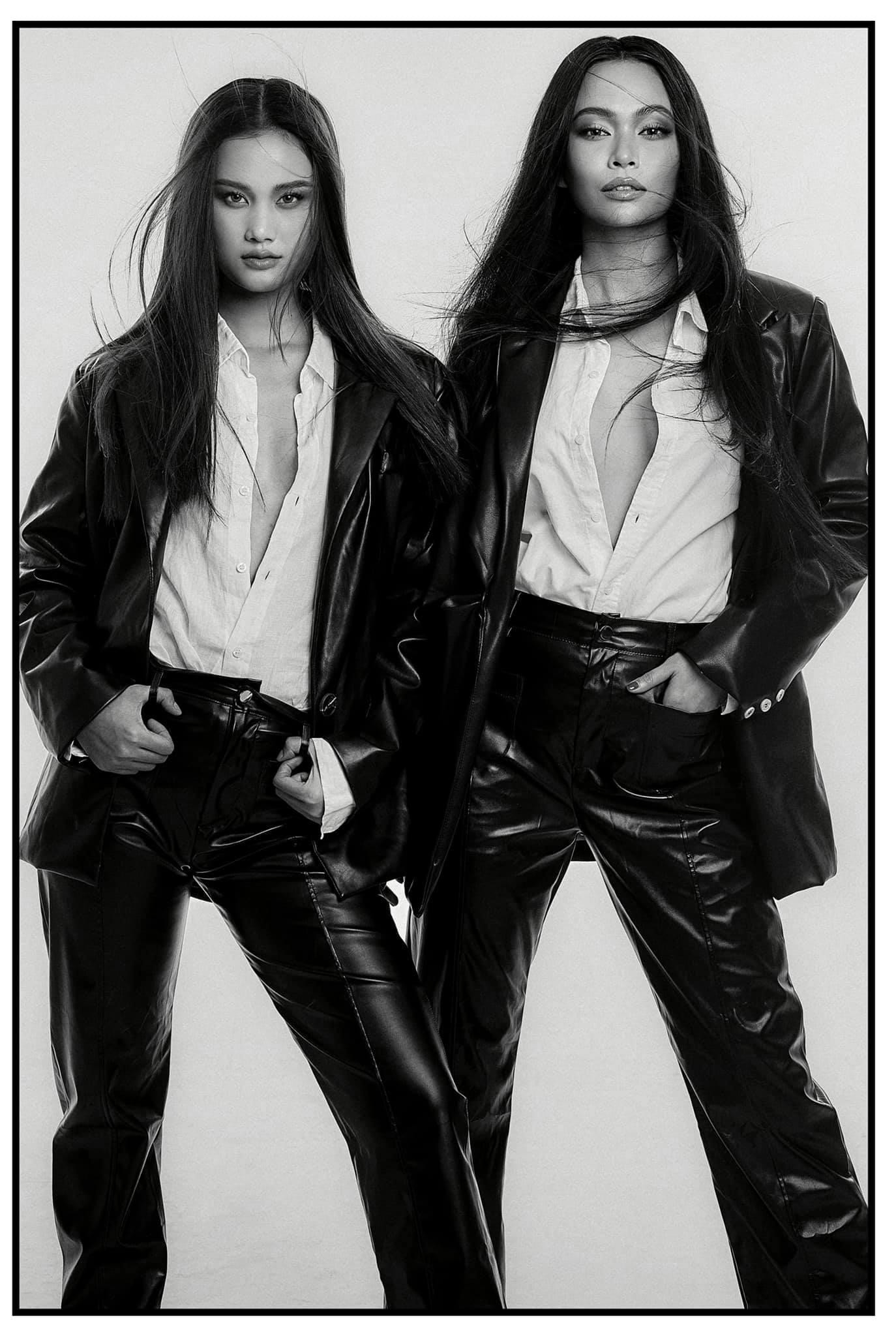 Á hậu Mâu Thuỷ và người mẫu Hương Ly diện đồ đôi như chị em sinh đôi cực kỳ cá tính và quyến rũ.