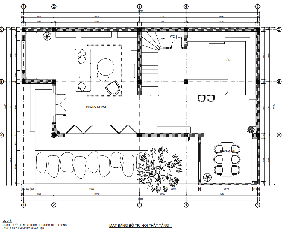 Mặt bằng tầng 1. Mặt bằng tầng 1.