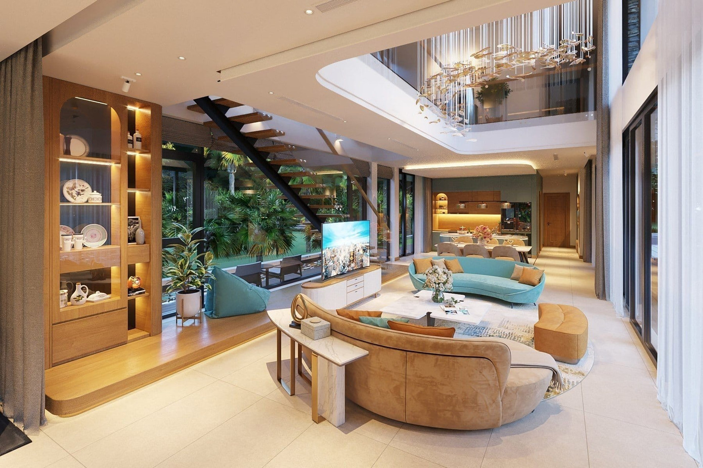 Phòng khách hiện đại, sang trọng. Phòng khách hiện đại, sang trọng.