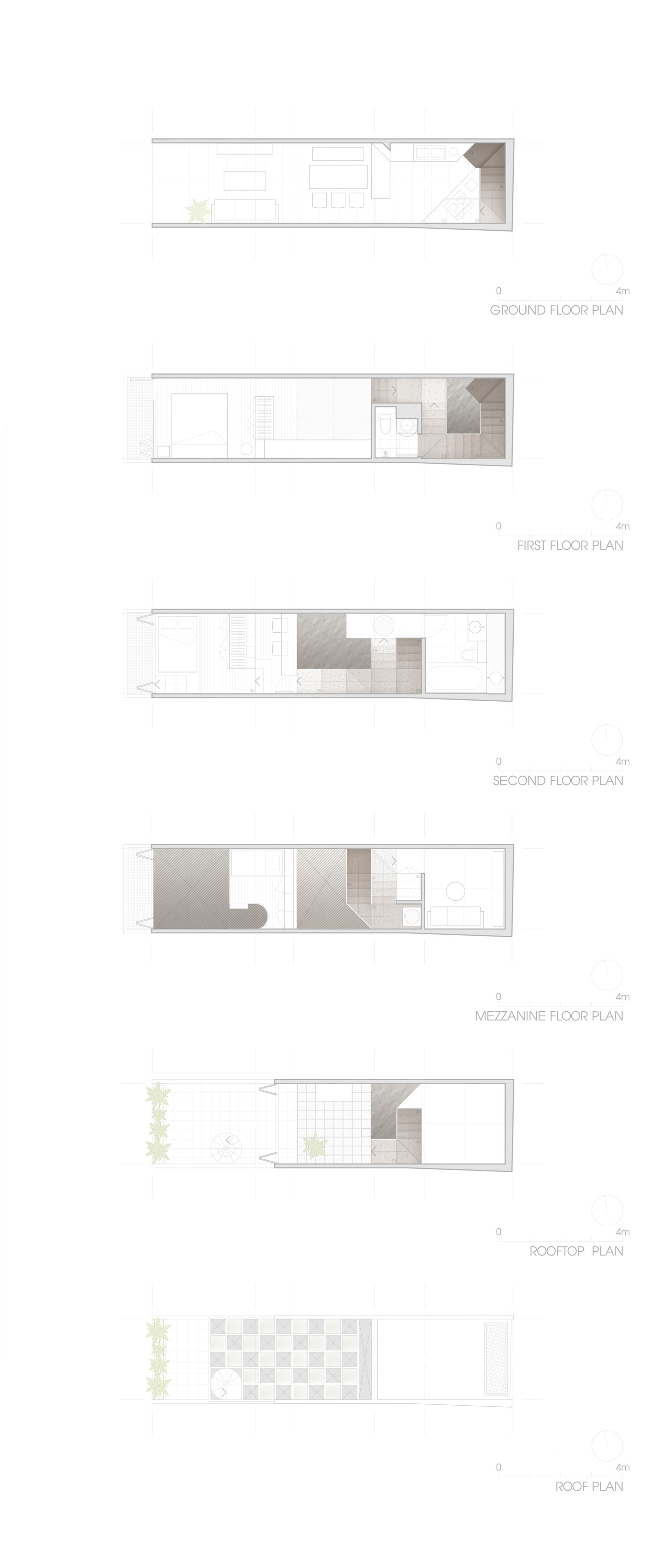 Mặt bằng các tầng ngôi nhà.
