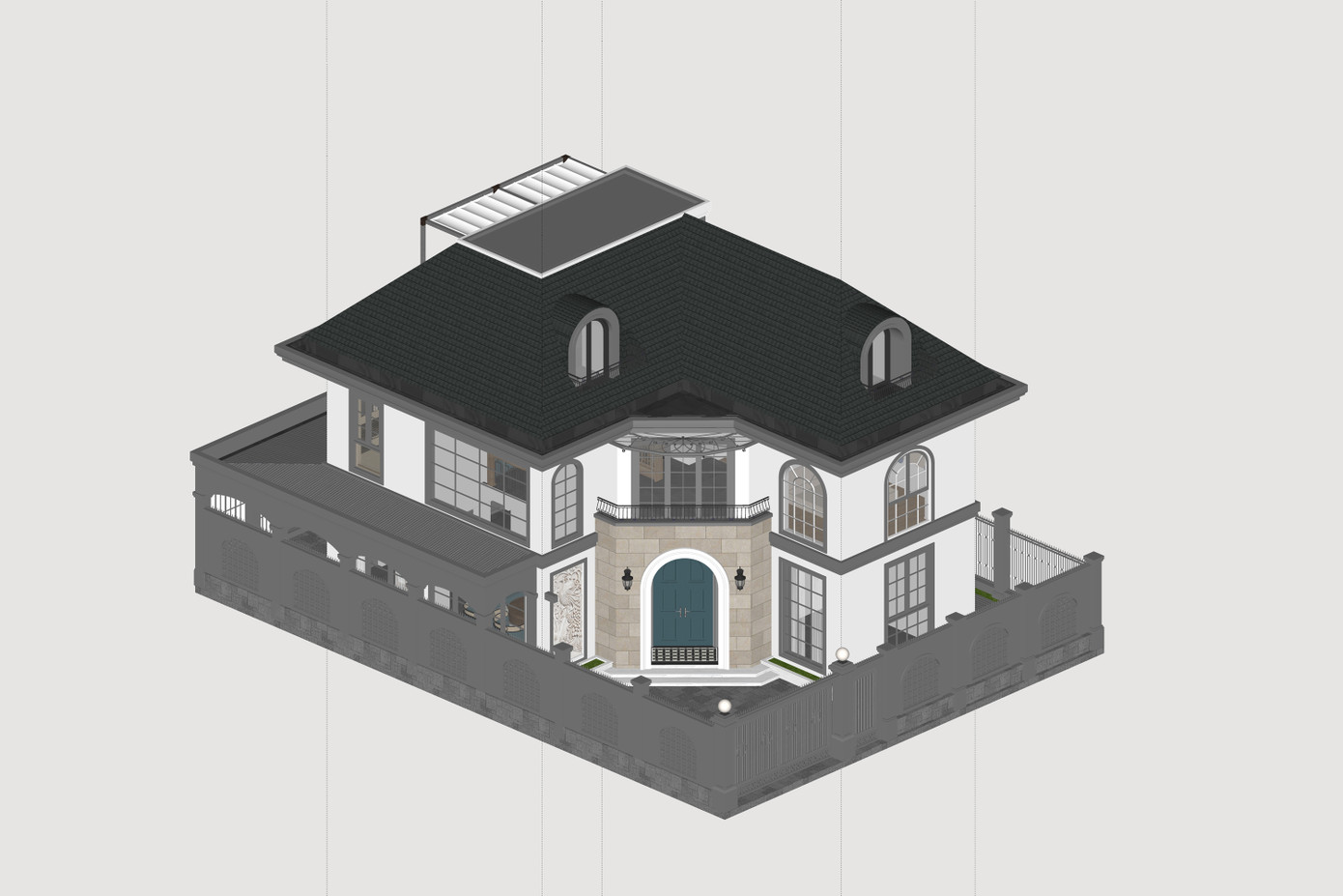 Hình vẽ 3D tổng thể ngôi nhà. Hình vẽ 3D tổng thể ngôi nhà.
