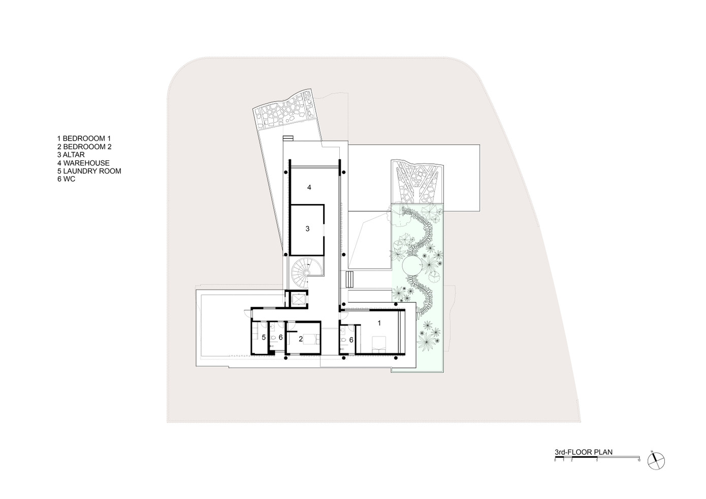 Mặt bằng tầng 3 căn biệt thự.