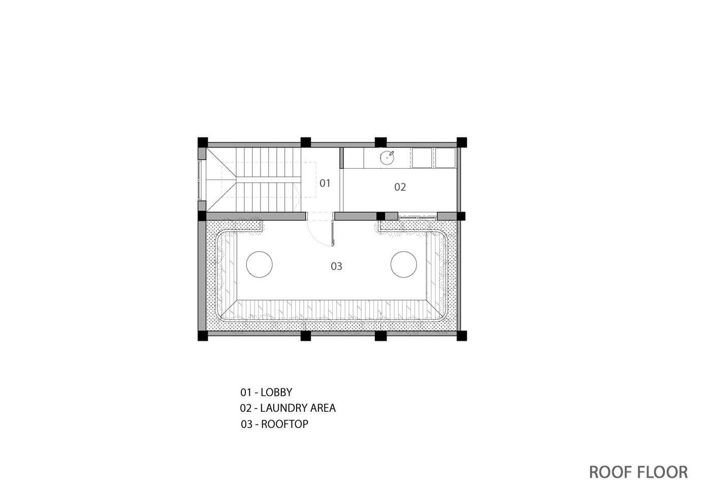 Mặt bằng tầng mái ngôi nhà. Mặt bằng tầng mái ngôi nhà.