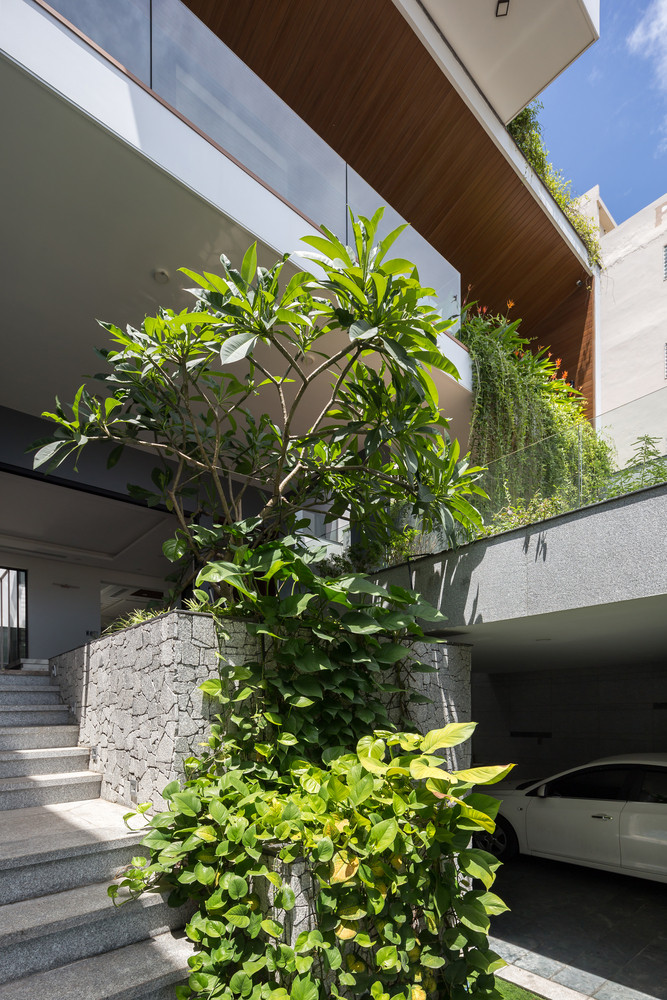 Những thông tầng và cây cối được sắp xếp tuần tự để ánh sáng và gió biển thổi đến mọi ngóc ngách trong căn nhà.