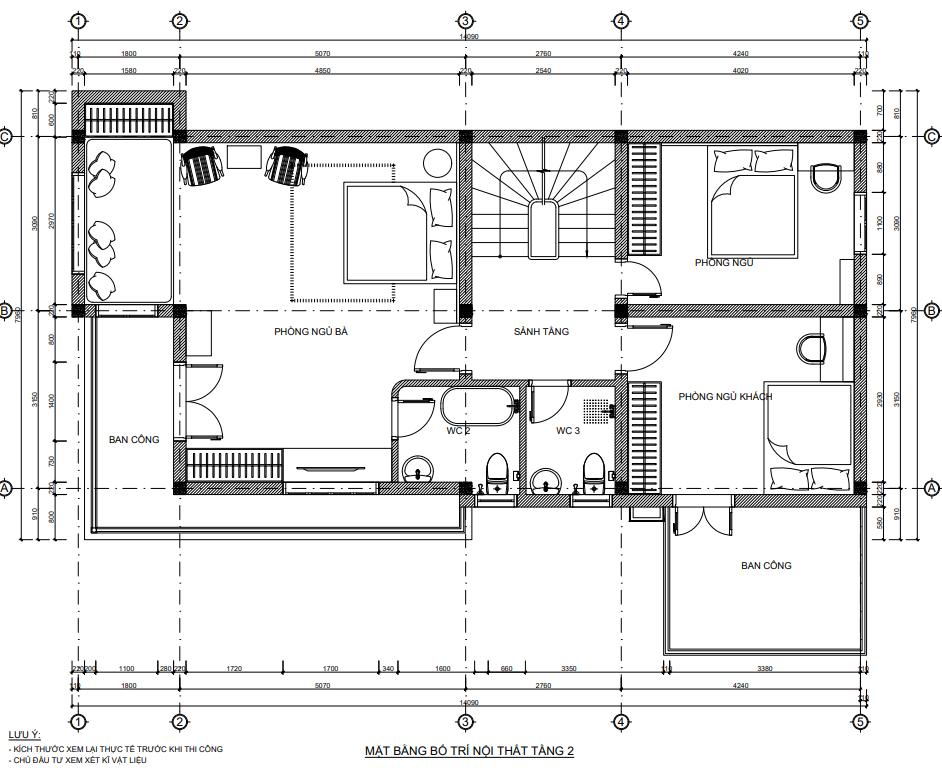 Mặt bằng tầng 2 ngôi nhà. Mặt bằng tầng 2 ngôi nhà.
