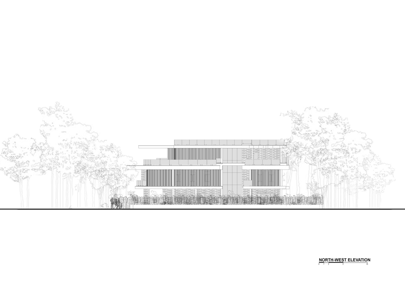 Mặt đứng hướng Tây Bắc.