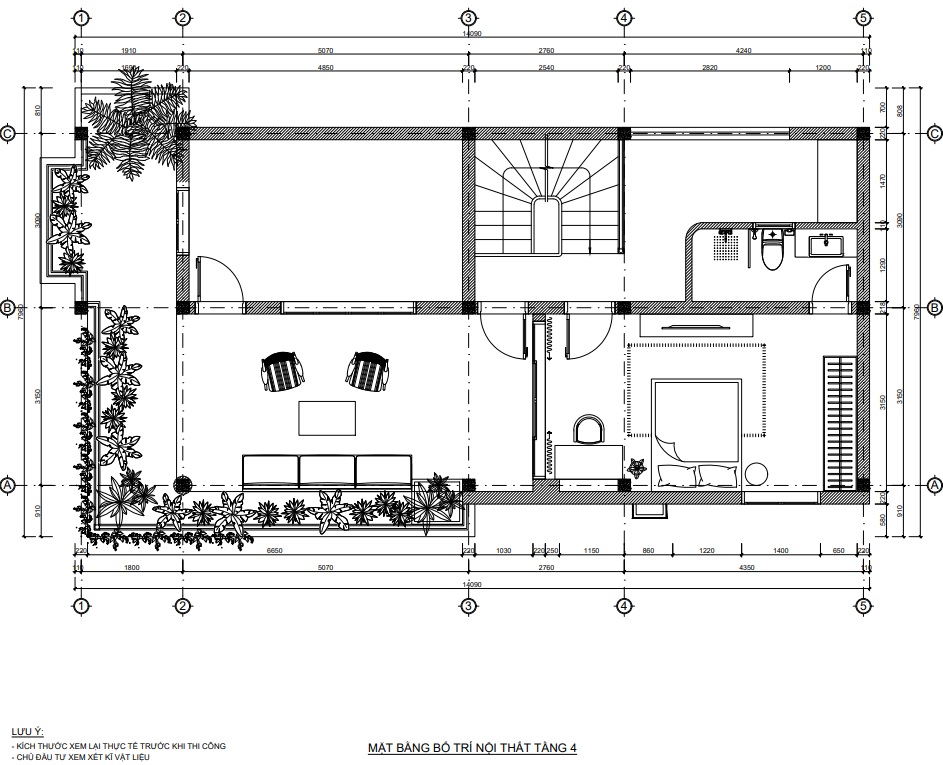 Mặt bằng tầng 4 ngôi nhà. Mặt bằng tầng 4 ngôi nhà.