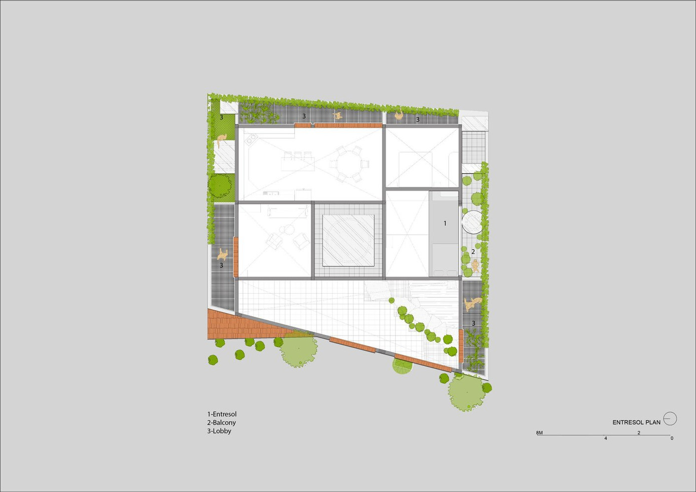 Mặt bằng tầng lửng.
