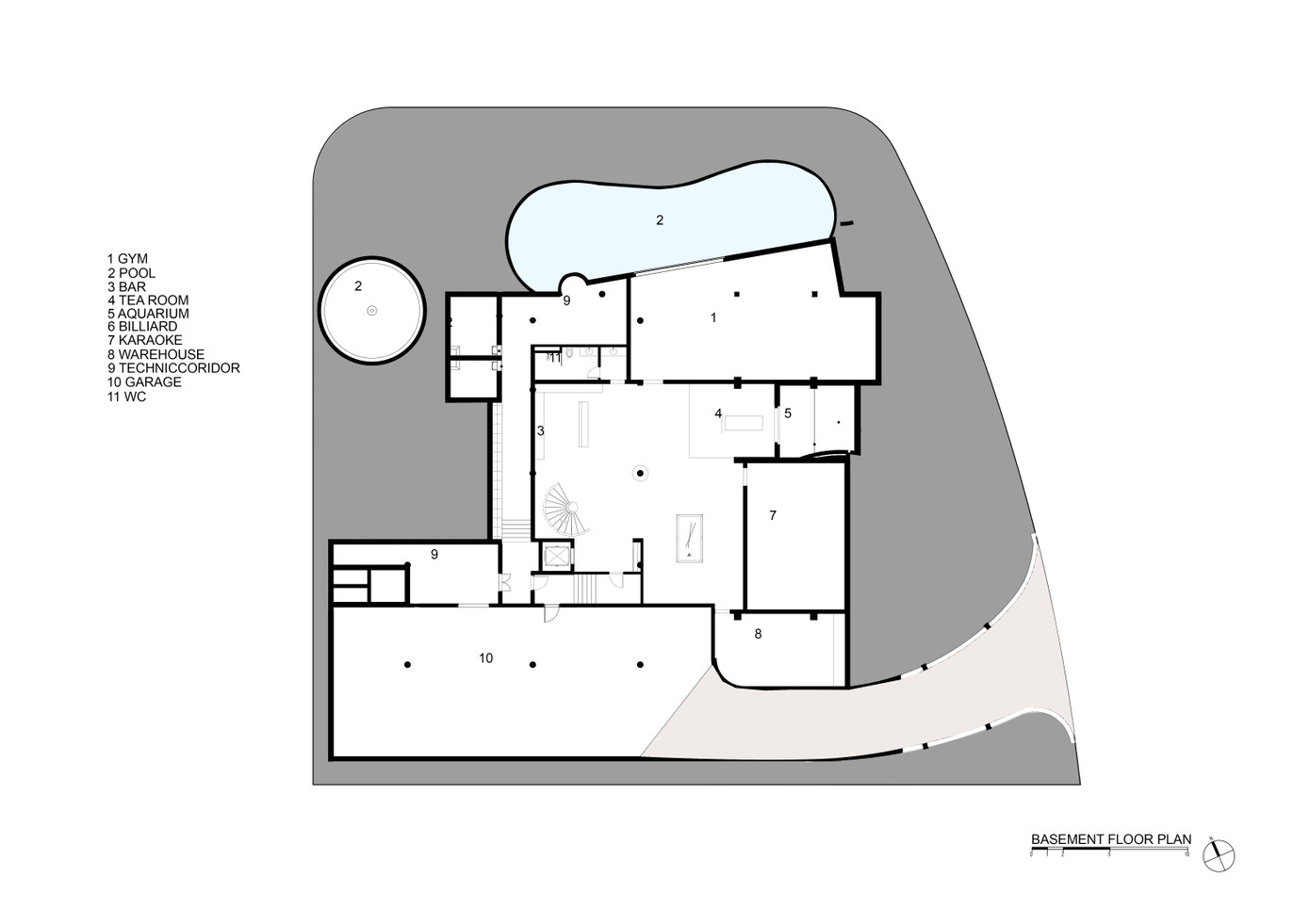 Mặt bằng tầng hầm căn biệt thự.