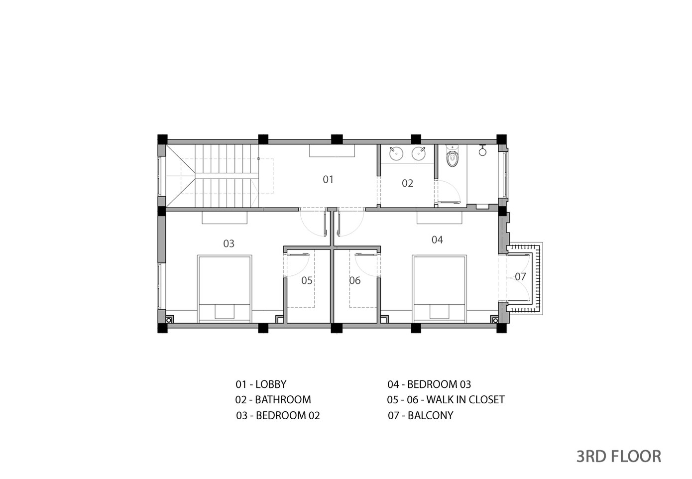 Mặt bằng tầng 3 ngôi nhà. Mặt bằng tầng 3 ngôi nhà.