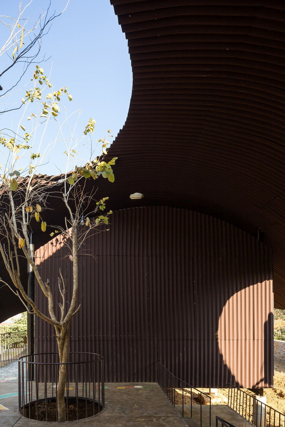 Cây xanh được trồng trong trường để tạo bóng râm và vẻ xanh mát.