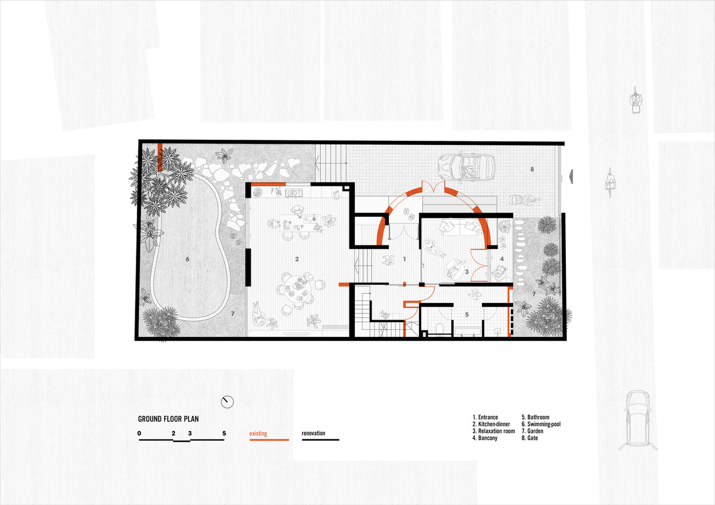 Việc cải tạo phụ thuộc vào cấu trúc căn nhà cũ, sắp xếp lại những không gian quan trọng theo yêu cầu, mở rộng những không gian chung hoặc không gian đặc biệt (yoga).
