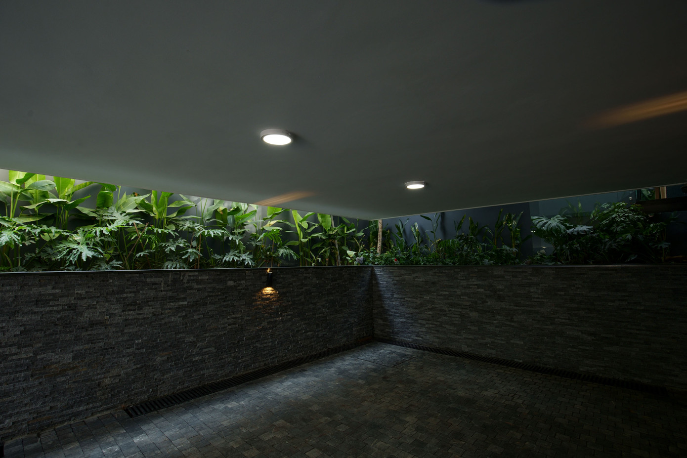 Không gian kỹ thuật và ga ra được đặt ở tầng hầm.