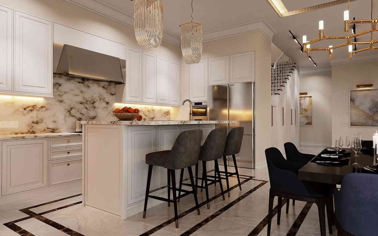 Sự sang trọng toát lên từ không gian đến chất liệu và màu sắc