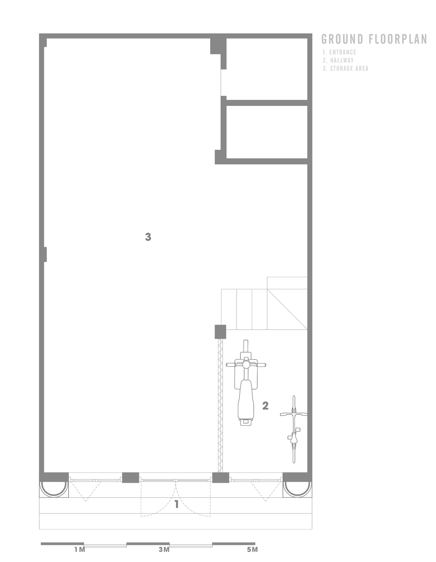 Mặt bằng tầng trệt ngôi nhà.