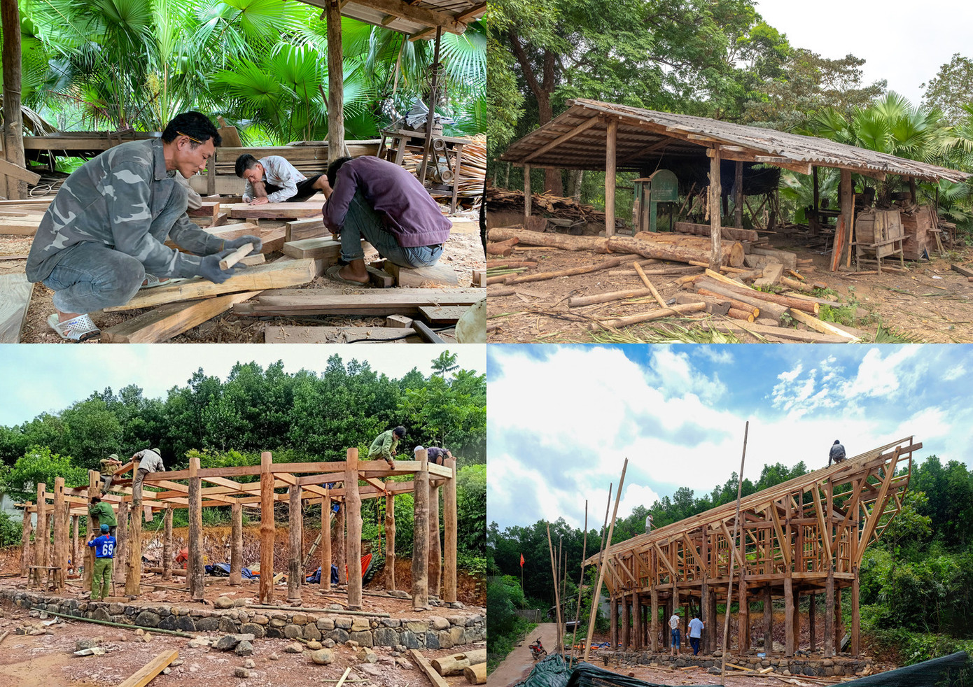 Mọi người có thể chung tay xây dựng ngôi nhà. Vật liệu xây dựng lấy từ nguồn có sẵn ở địa phương, như gỗ tự nhiên, đá ở suối, và cấu trúc mái ánh sáng. Căn nhà có kiến trúc tương tự như nhà sàn của người dân tộc thiểu số vùng núi phía bắc.