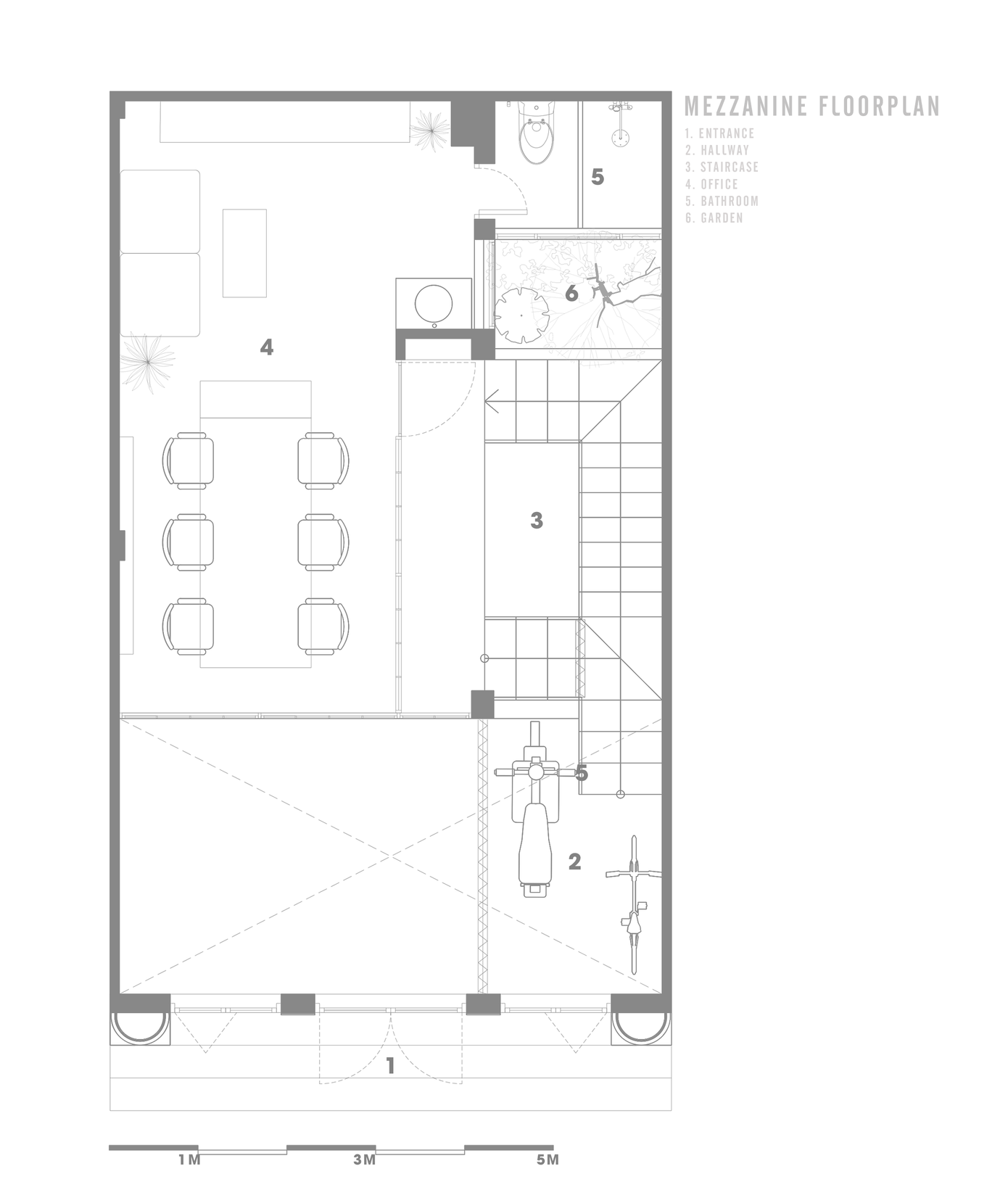 Mặt bằng tầng lửng ngôi nhà.