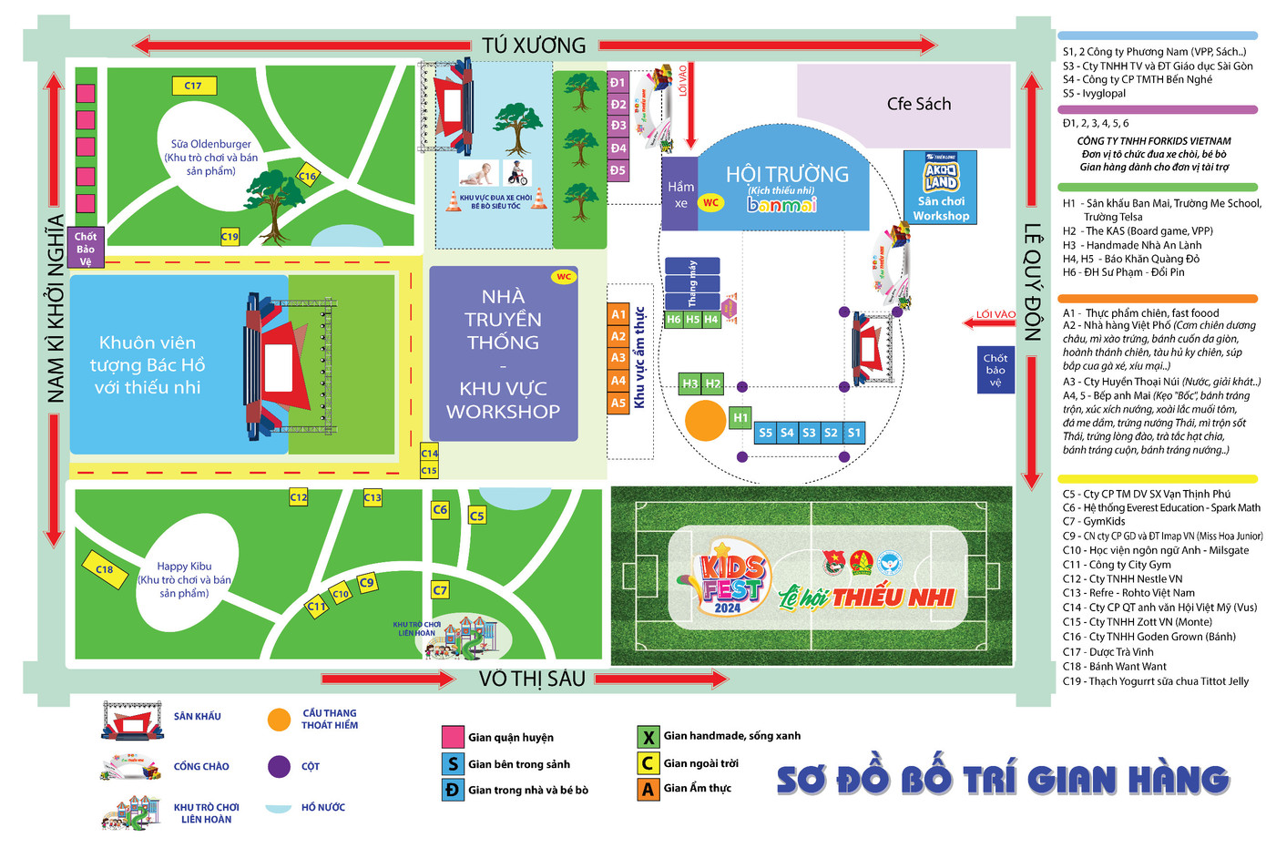 Sơ đồ Lễ hội Thiếu nhi tại Nhà Thiếu nhi TP.HCM.