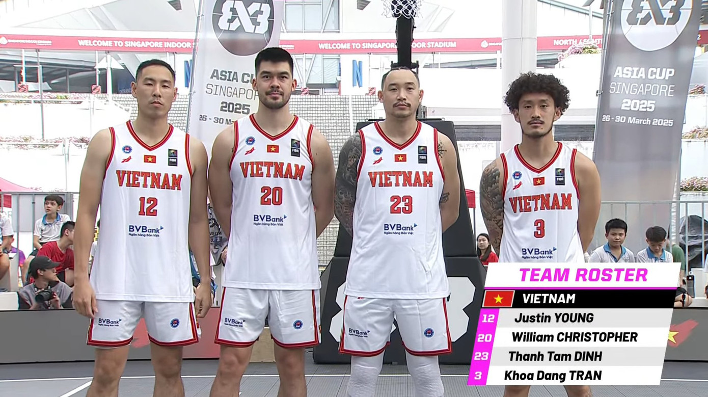 Đội hình của đội tuyển Việt Nam. Ảnh: FIBA3x3