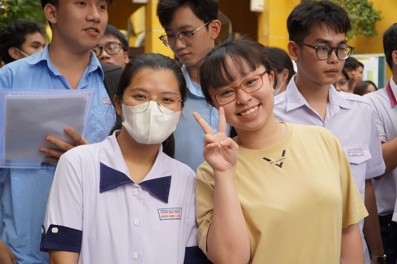 Hình ảnh thí sinh sau khi hoàn thành bài thi đầu tiên.