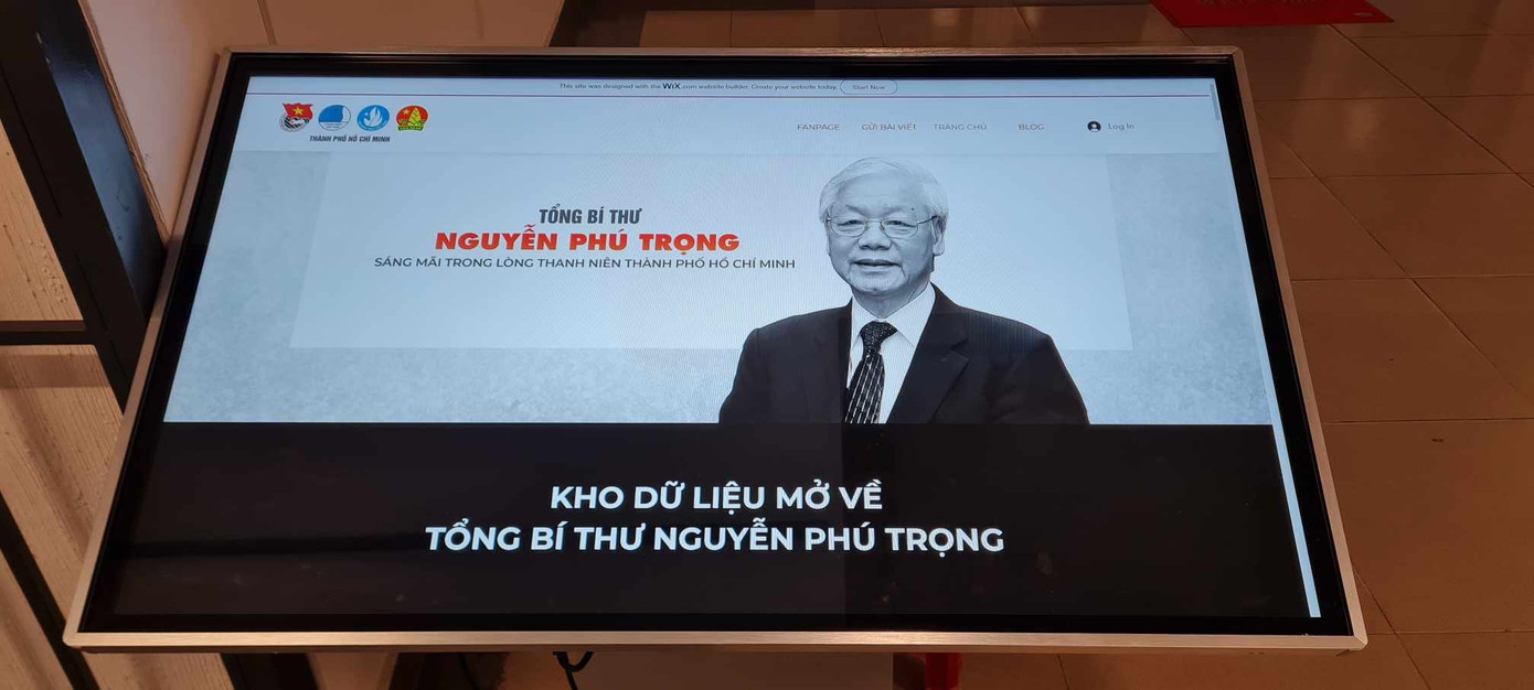 Toàn cảnh “Không gian Tổng Bí thư Nguyễn Phú Trọng sáng mãi trong lòng tuổi trẻ Thành phố Hồ Chí Minh”. Toàn cảnh “Không gian Tổng Bí thư Nguyễn Phú Trọng sáng mãi trong lòng tuổi trẻ Thành phố Hồ Chí Minh”.
