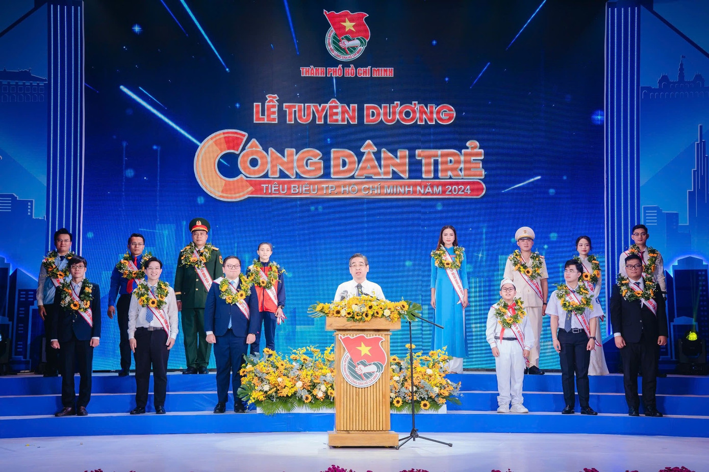 Ông Nguyễn Phước Lộc - Phó Bí thư Thành ủy, Chủ tịch Ủy ban Mặt trận Tổ quốc Việt Nam TPHCM phát biểu tại buổi lễ.