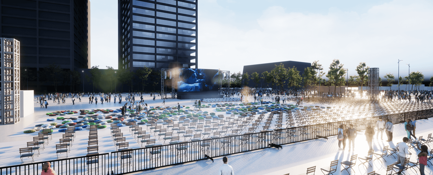 Phối cảnh Phố đi bộ Nguyễn Huệ và Công viên điện ảnh Cine Park Thủ Thiêm trong thời gian diễn ra HIFF 2024. Phối cảnh Phố đi bộ Nguyễn Huệ và Công viên điện ảnh Cine Park Thủ Thiêm trong thời gian diễn ra HIFF 2024.